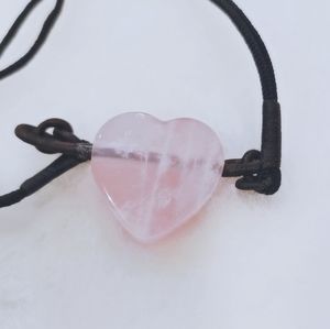 Pink crystal with jade bead necklace